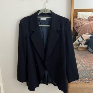 Anine Bing Navy Single Button Blazer